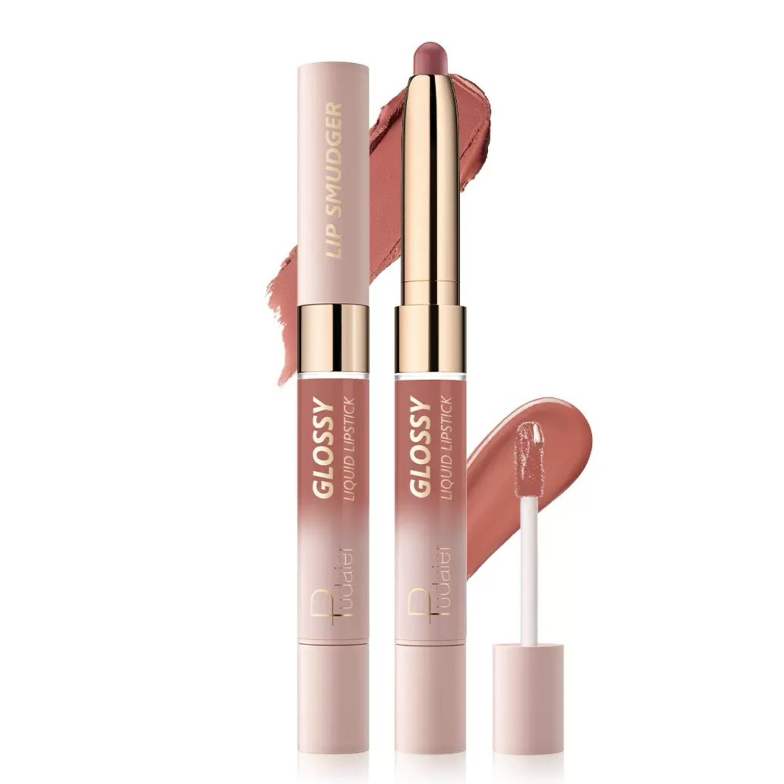 Pudaier Dual-ended Lip Smudger & Glossy Liquid Lipstick 2N1 Color #10 Seventh Sweet