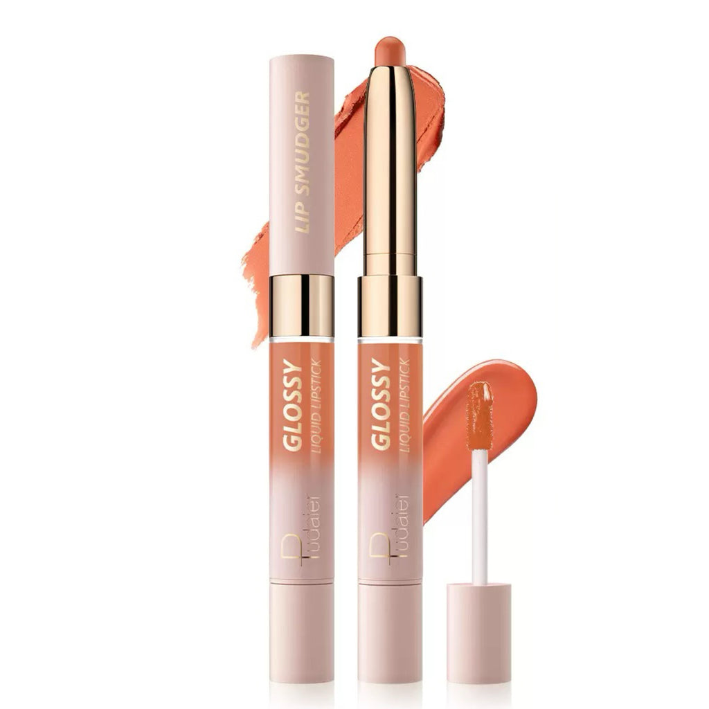 Pudaier Dual-ended Lip Smudger & Glossy Liquid Lipstick 2N1 Color #01 Top Orange