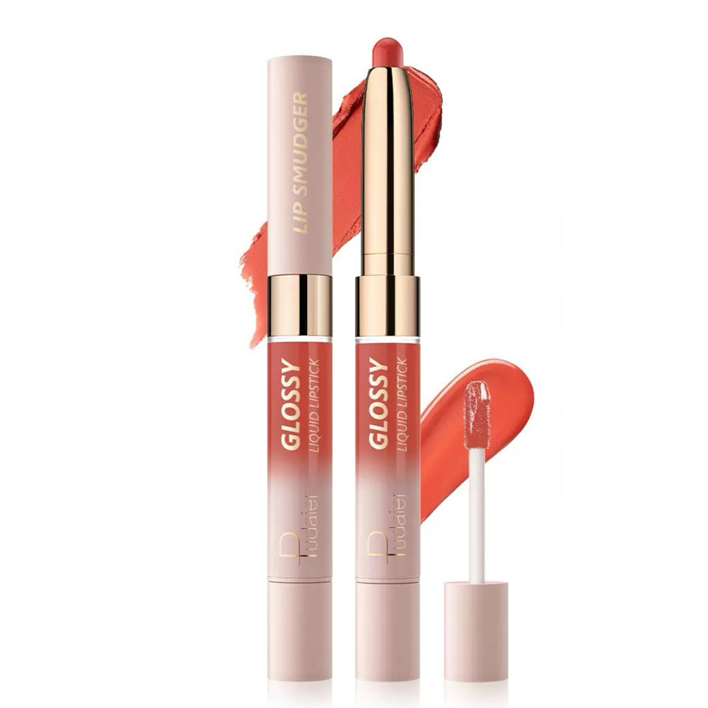 Pudaier Dual-ended Lip Smudger & Glossy Liquid Lipstick 2N1 Color #03 Sugar Maple