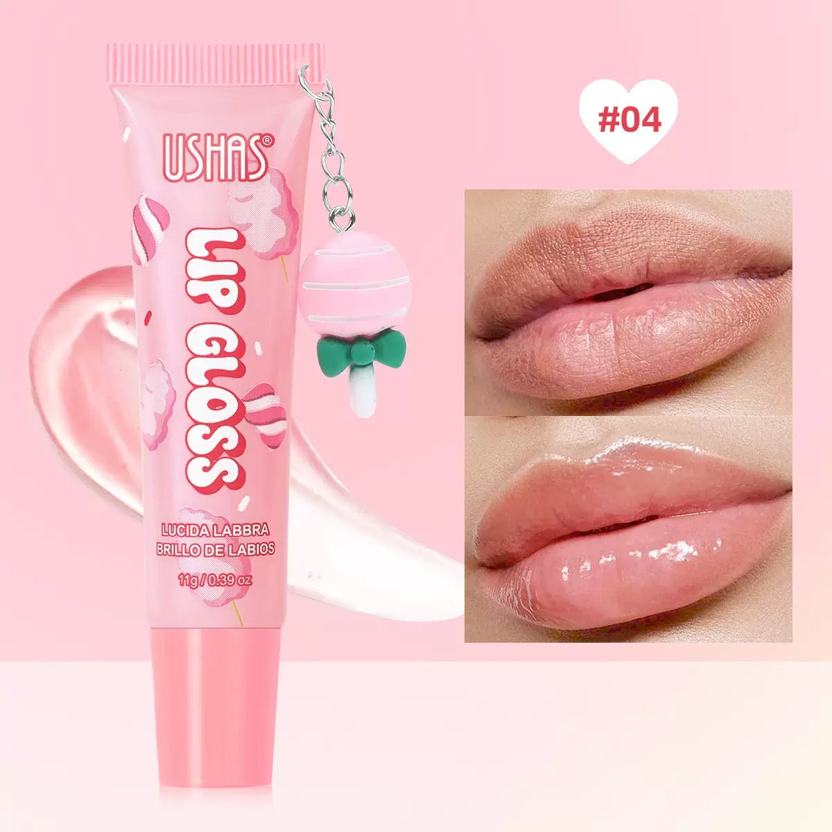 USHAS Transparent Fruit Lip Gloss #04