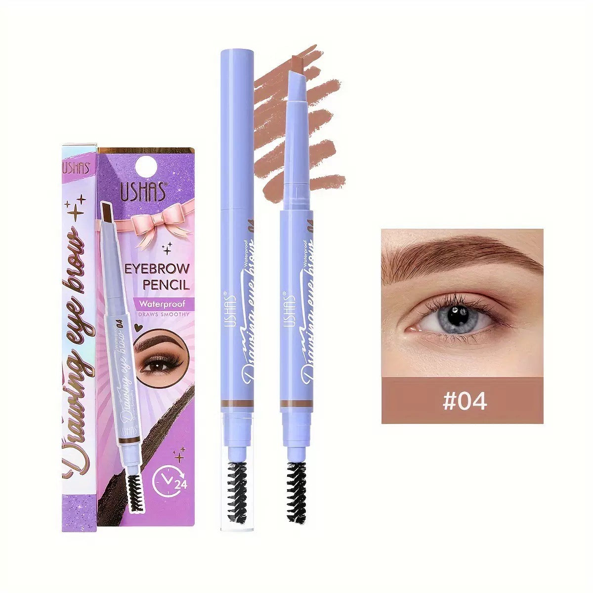 USHAS Eyebrow Pencil Waterproof #04 Light Coffee