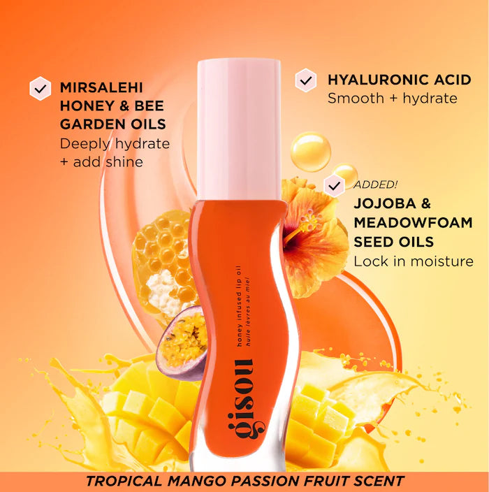 Gisou Huile pour Lèvres Infusée de Miel #Mango Passion Punch